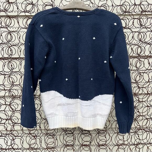 Vintage 90s Winter Christmas dog Terrier in sweater Ugly Sweater - Picture 2 of 4